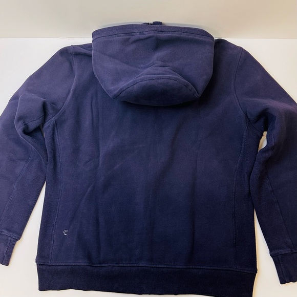 Lululemon Sequence Hoodie Cotton Fleece Ribbed Inset Panel Zip Pocket Black Swan - Picture 9 of 12